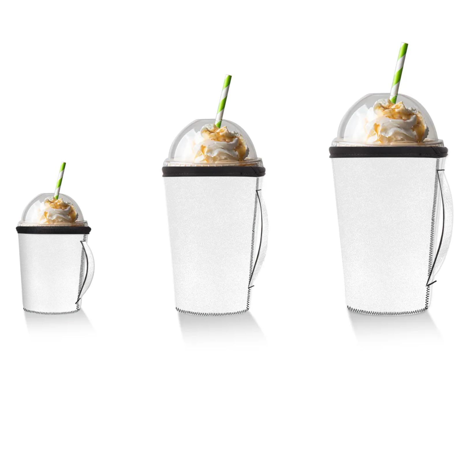 Tree Flower Landscape Reusable Neoprene Coffee Sleeve with Handle Insulated Iced Coffee Cup Holder Reduces Condensation Fits 24-28 oz Cups M