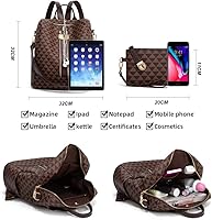 Vista 3 de Makes - Mochila multiusos para mujer, de piel sintética, y diseño convertible con monedero, 2 piezas