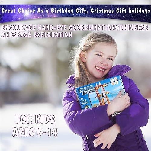 Miniatura 3 de Bttyu Juego de juguetes de transbordador espacial juguete espacial STEM 12 en 1 kit de construcción aeroespacial de juguete con cohete de transporte