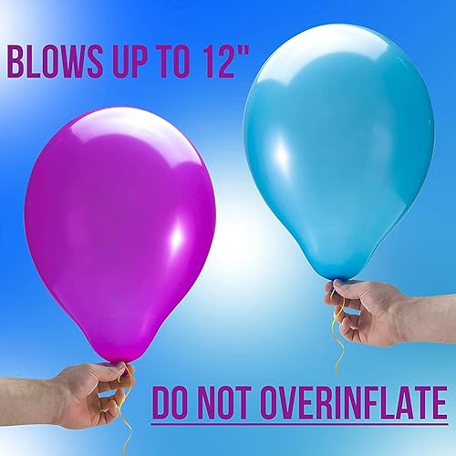Miniatura 6 de Prextex 300 globos de fiesta de colores surtidos, 12 pulgadas, 10 colores del arco iris, paquete a granel de globos de látex fuertes para