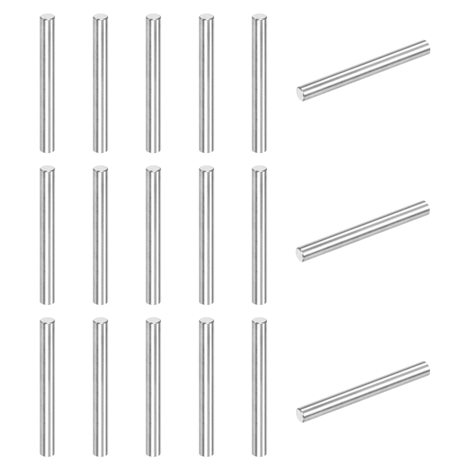 M METERXITY 20-Pack 3 x 28 mm Dowel Pin, 316 Stainless Steel Support Pin Fastener Elements for Metal Devices/Wooden Projects