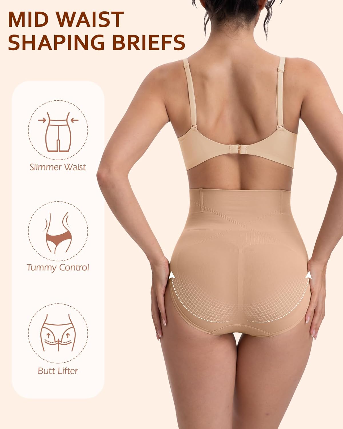 WOWENY Tummy Control Underwear for Women Shapewear High Waisted Body Shaping Briefs Seamless Panty Girdle - Image 5