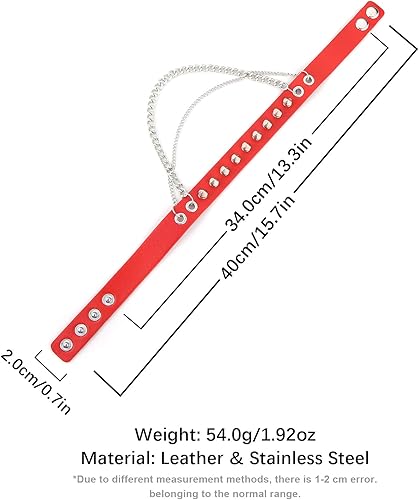 Miniatura 4 de HZMAN Collar de gargantilla de cuero con clavos de metal gótico punk punk gótico