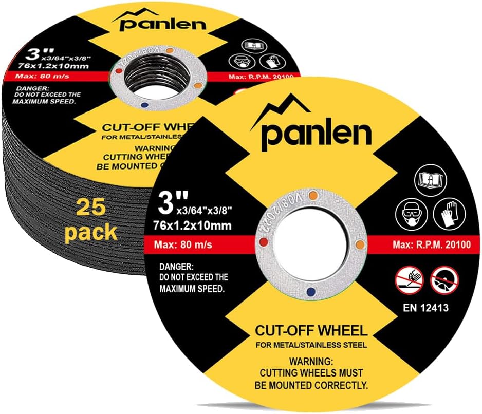 20 Pack Cut Off Wheels 3 Inch x 1/32 Inch x 3/8 Inch Arbor For Cutting All Steel