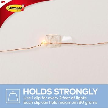 Command Decorating Clips, Clear, 20-Clips (17026CLR-ES)