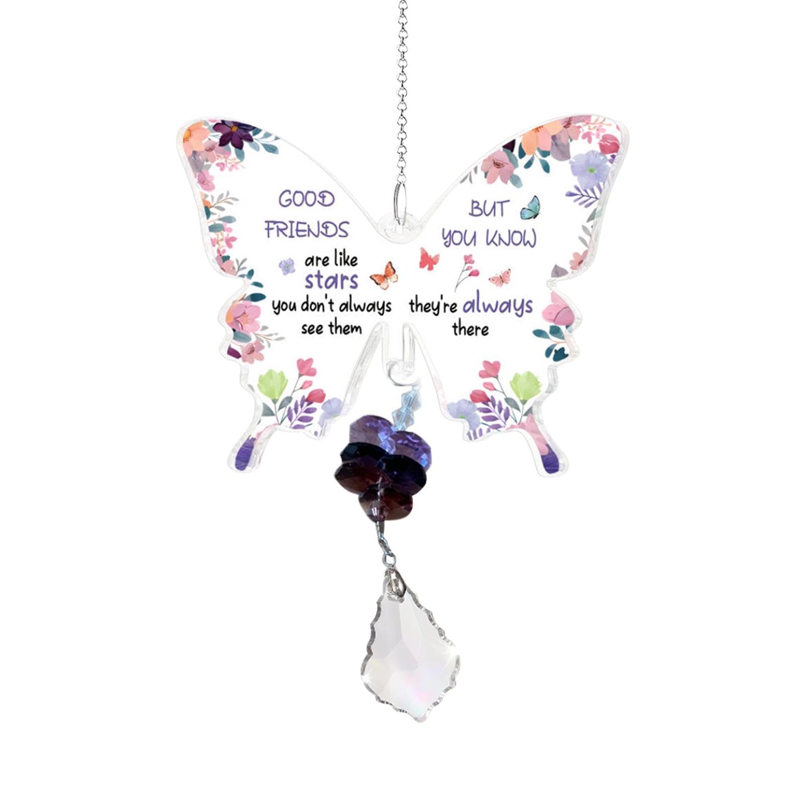 Friendship Gifts for Women, Butterfly Ornaments Garden Crystal Suncatcher Gifts for Women Female Besties Sister Friend Special Birthday Anniversary Graduation Presents