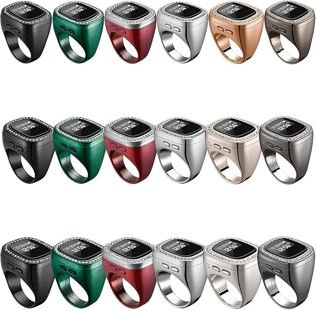 Image of Electronic Tasbih Ring with Large HD Display, Smart Digital Zikr Counter, Azan Reminder and Alarm, Rechargeable, for Men and Women, Multi Colour