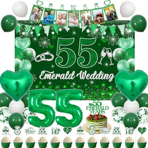 Happy 55th Anniversary Decorations for Men Women 55th Anniversary Party