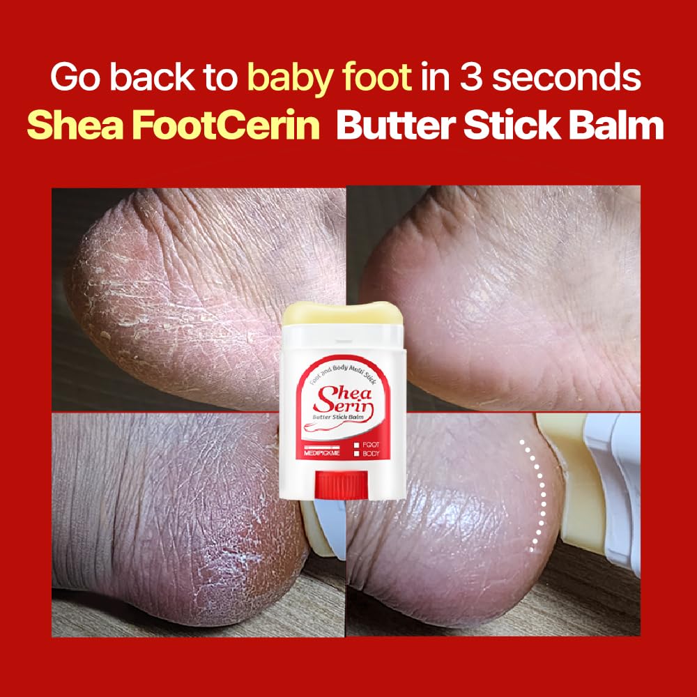 Foot & Body Shea Butter Stick Balm 0.71 oz foot cream for dry cracked heels and feet, Multi moisturizing stick,Made of Shea Butter, OliveOil, Sunflower Oil, Argan Oil.