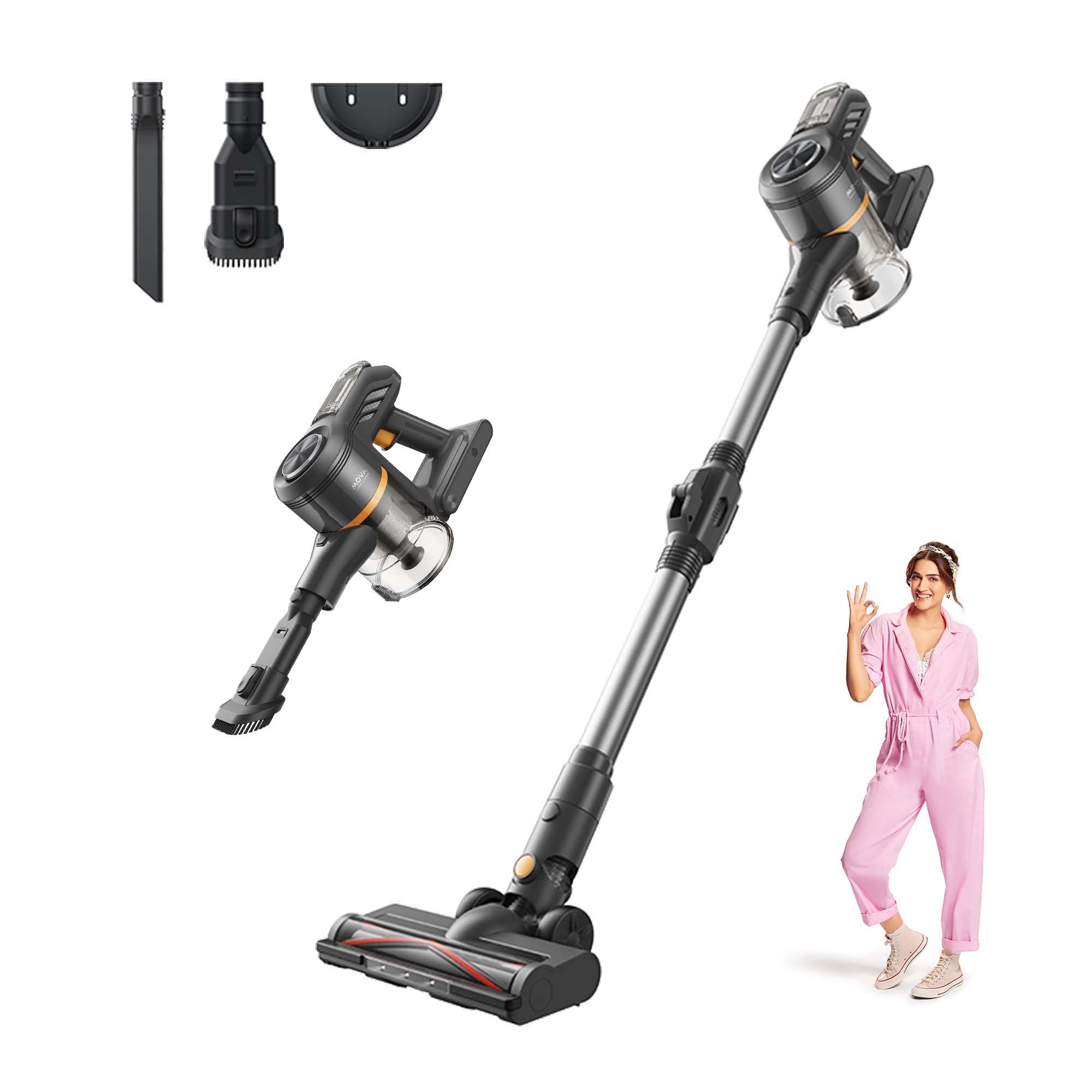 DREAME Mova J20 Cordless Stick Vacuum Cleaner, 17K Pa Powerful Suction, 6x2200 mAh Battery, 50 Minutes Running Time, Folding Tube for Corner Cleaning, 0.5 Litre