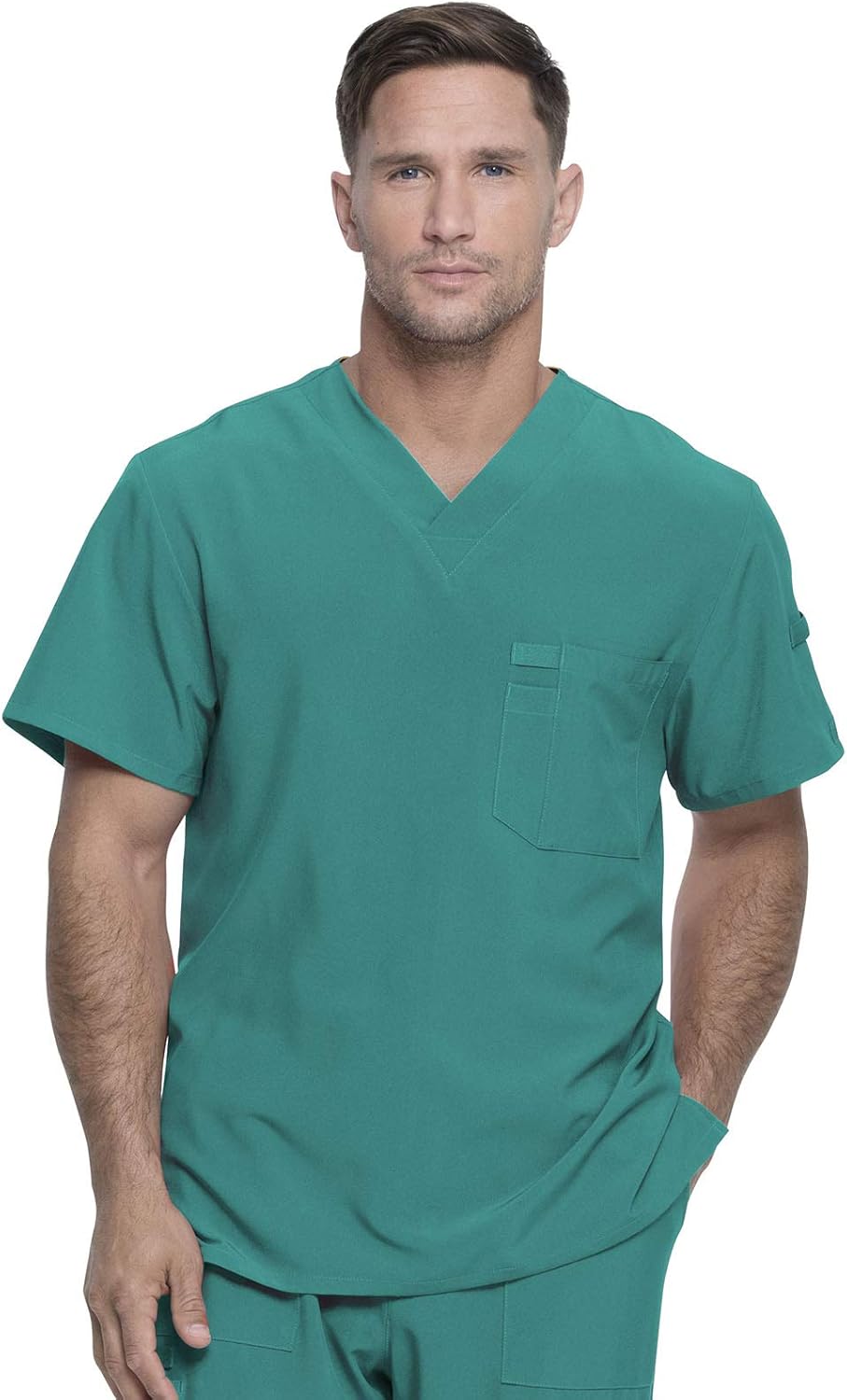 EDS Essentials men's scrub top with v-neck and chest pocket