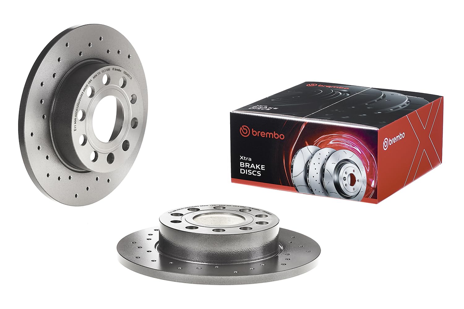 Brembo 2x Brake Discs Pair Rear 256mm 08.9488.1X Set 1K0615601AC 1K0615601AJ New