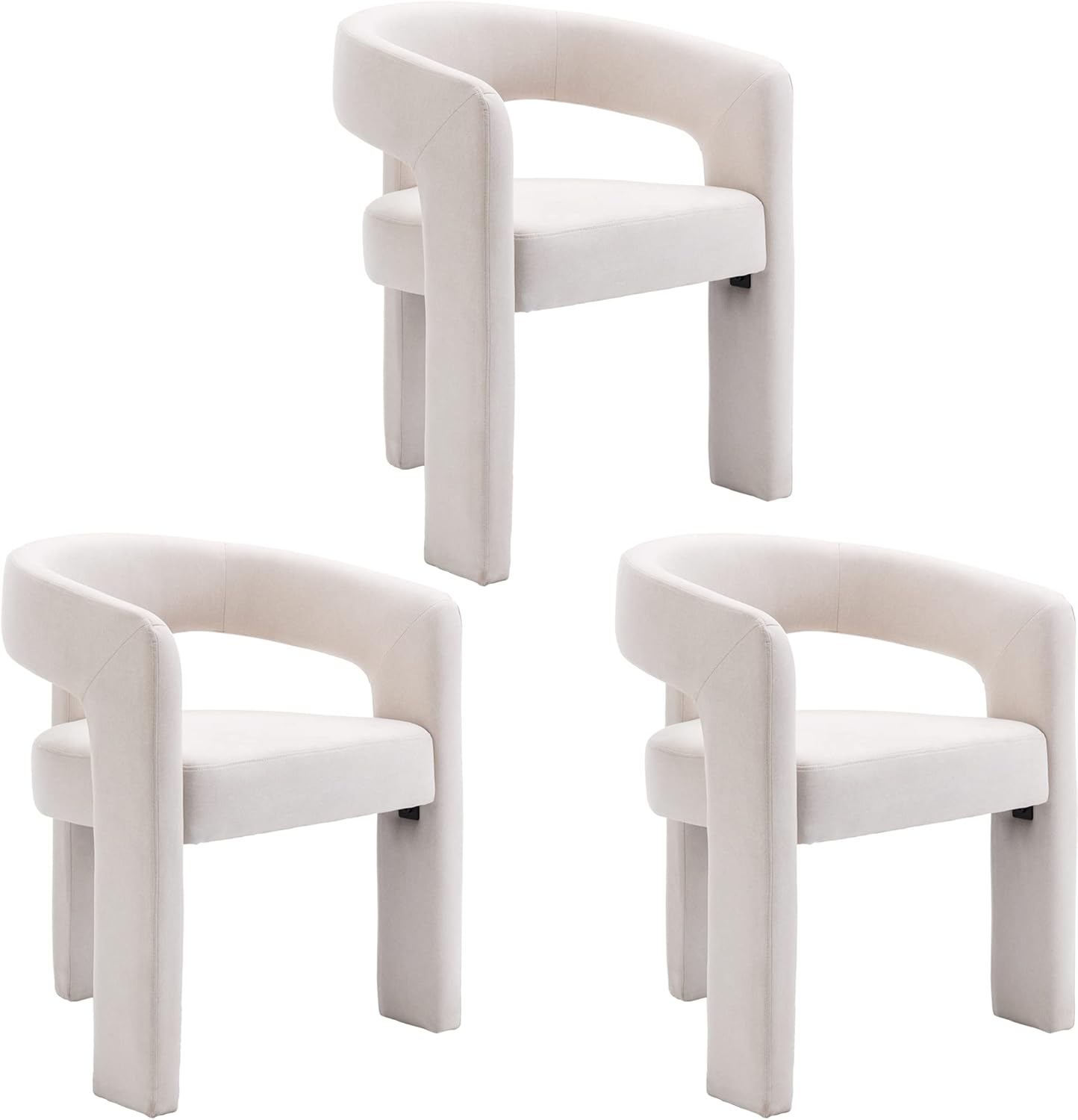 Wahson Linen Modern Dining Chairs, Set of 3 Upholstered