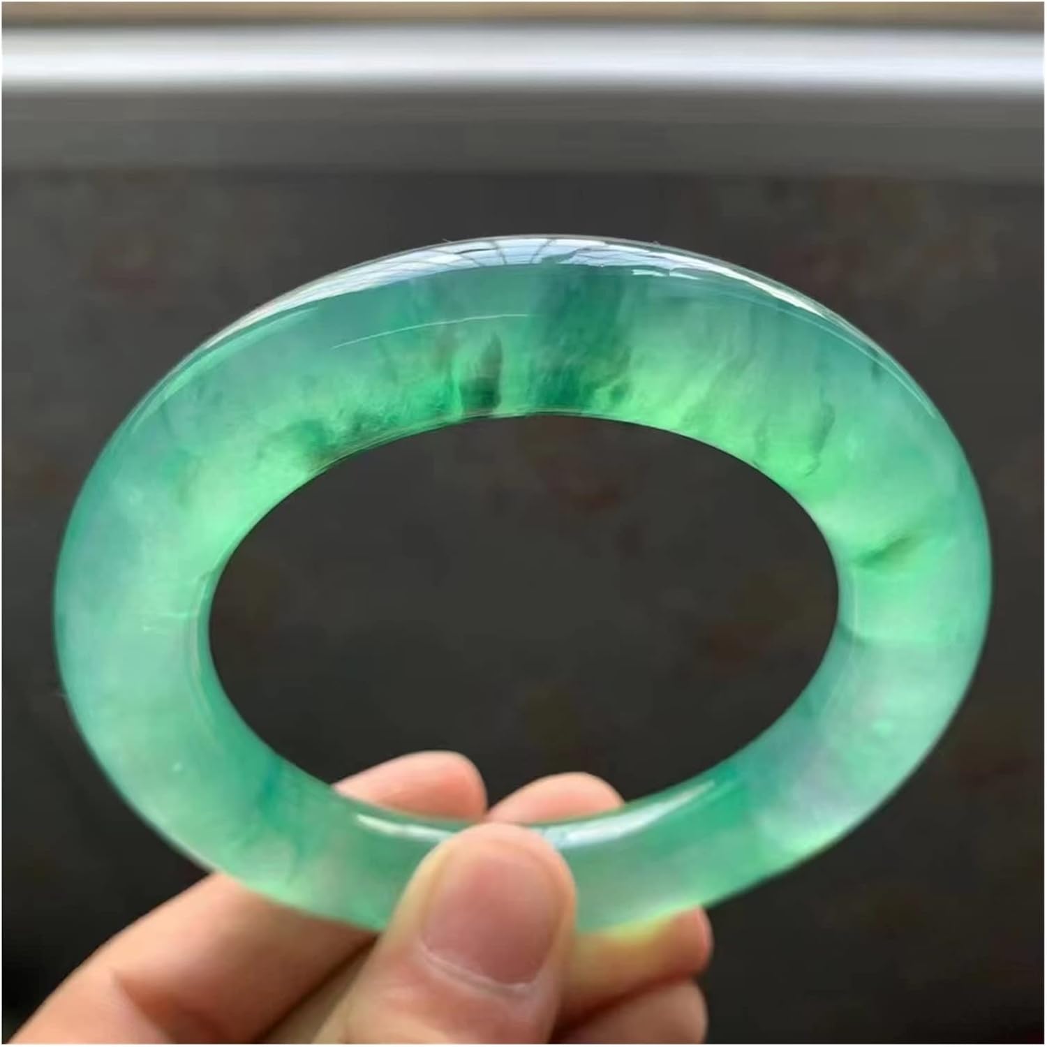 Rare Ice Floating Flower Jadeite Bangle Advanced Natural