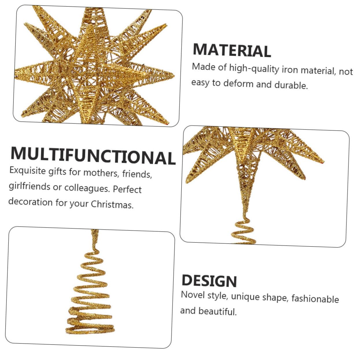 Decorazione Natalizia A Forma Di Stella Accessorio Decorativo Per Albero Di Natale Per Addobbi Natalizi Per Albero E Decorazione Natalizia