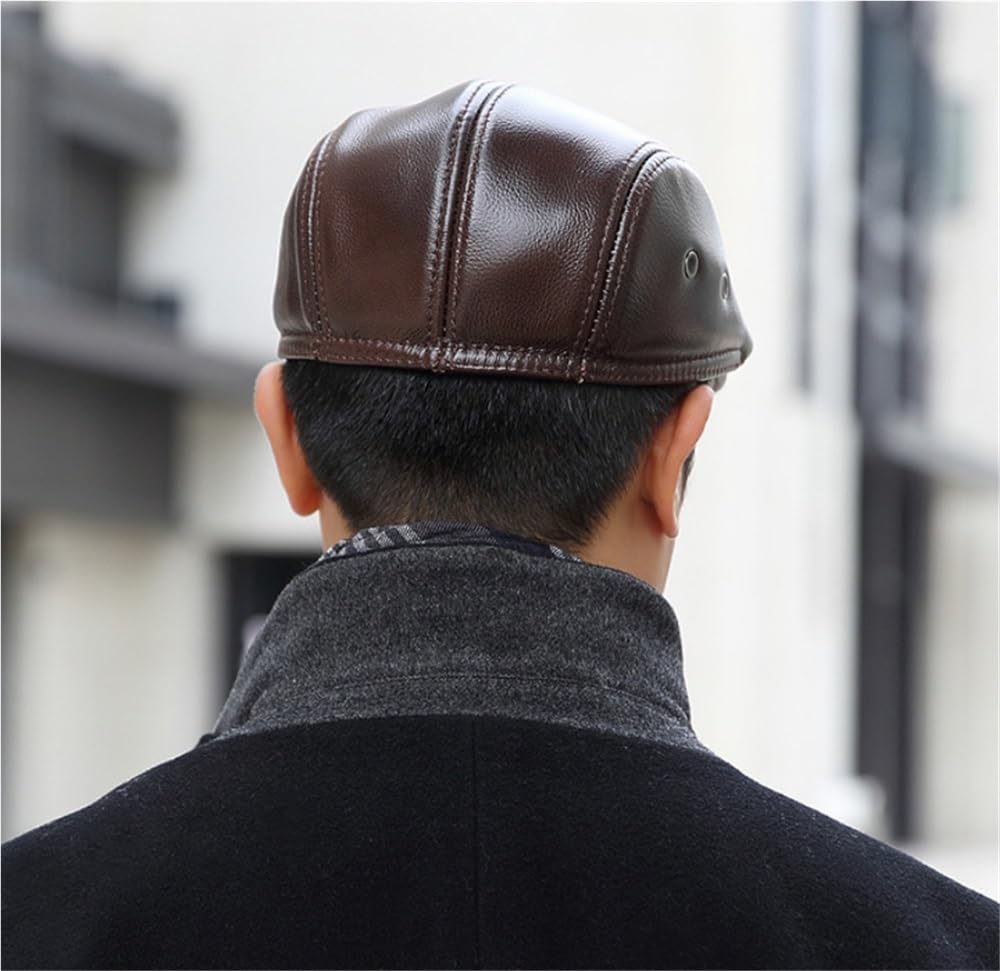 Cappello Da Giornalaio In Vera Pelle Da Uomo Cappello Piatto Vintage Ivy Cappelli Gatsby Berretto Caldo Alla Moda Cappello Da Caccia E Pesca