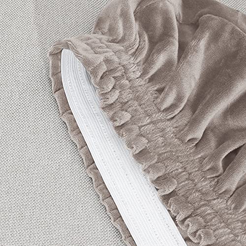 Itfro Set Of 4 Stretch Velvet Taupe Shell Chair Cover Mid Century Modern Dining Chair Slipcover Armless Accent Chair Cover Reusable Kitchen Chair Seat Protector For Hotel Party (Taupe, Set Of 4) #TOP3