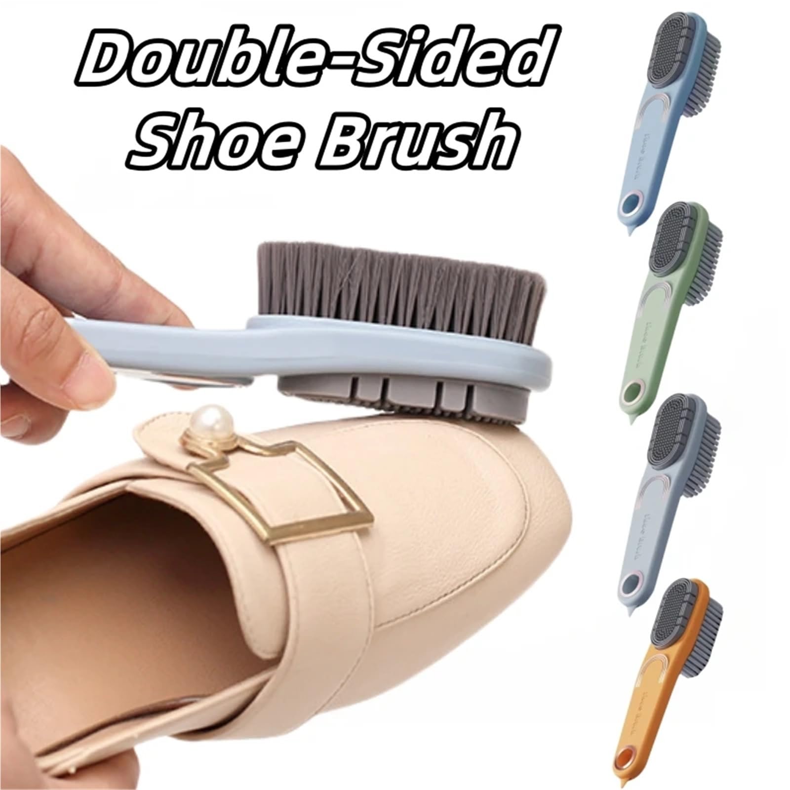 Doppelseitige Schuhbürste mit Silikon Für Schuhe | Multi-Oberflächenreiniger for Schuhe/Kleidung, zu Hause und auf Reisen(Color4)
