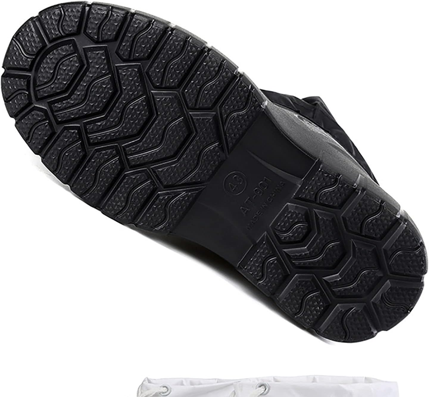CLSQLXYJZC Rubber Work Boot for Men, Outdoor Plush Warm Adjustable Windproof Waterproof Cloth Mouth Men's Anti-skid Fishing Boots, for Farming Gardening Hunting Boots