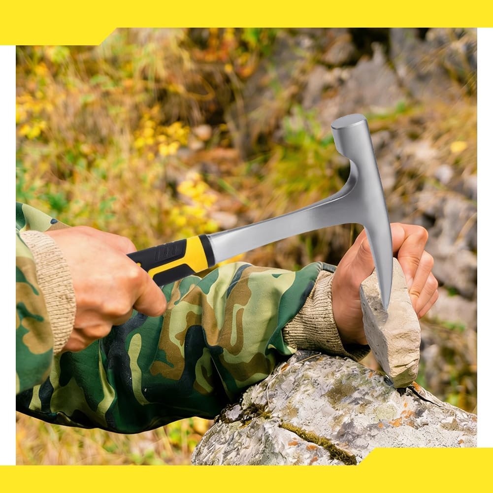 4Pcs Rock Pick Hammer, 12.6 Inch Steel Geology Rock Hammer Drop Forged Masonry Hammers Geologist Hammers with Pointed Tip for Mining Geological Prospecting Camping