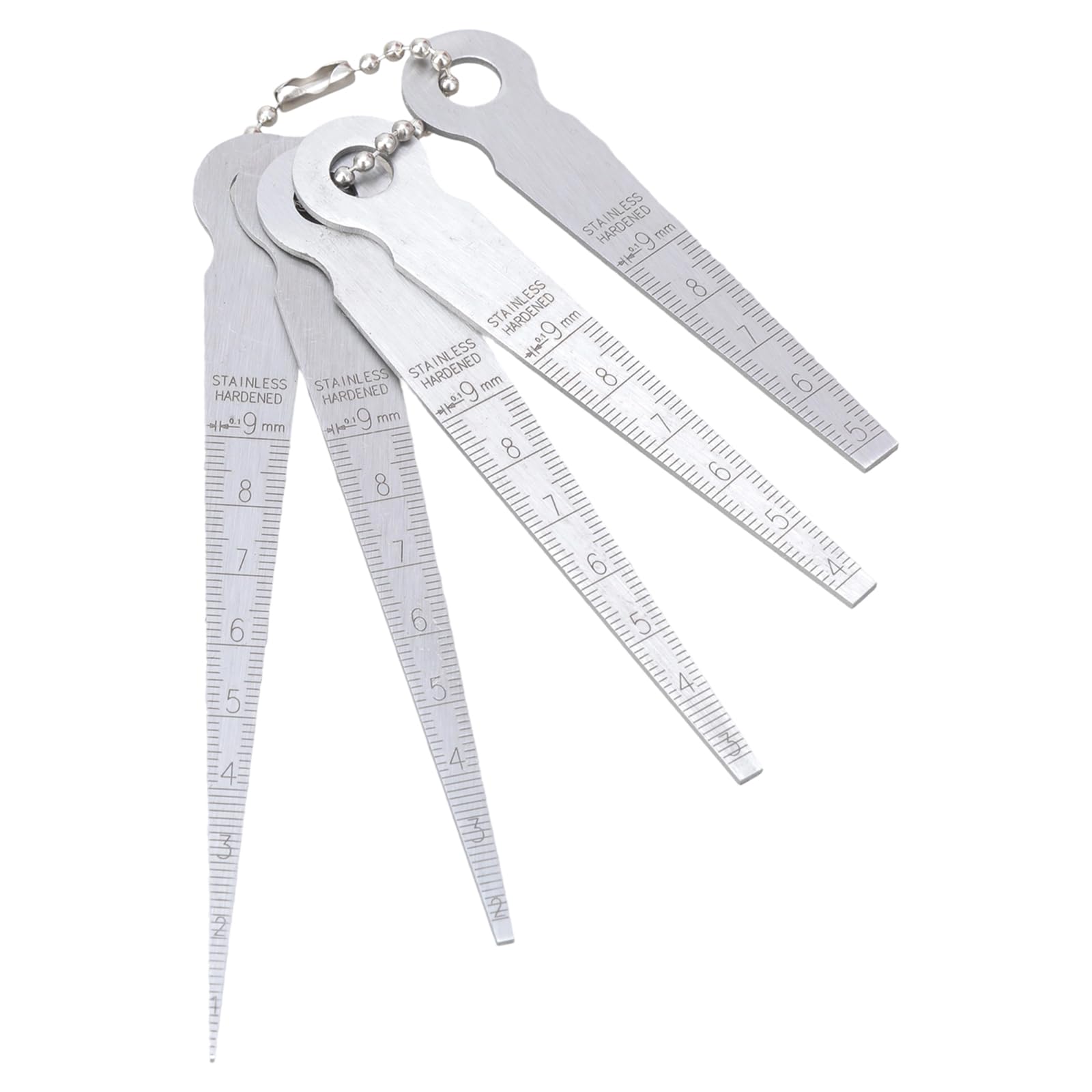 5 Piece Steel Feeler Gauges Set Precisions Space Measuring Tool with Clear Scale for Welding & Mechanical Inspection Steel Feeler Gauges