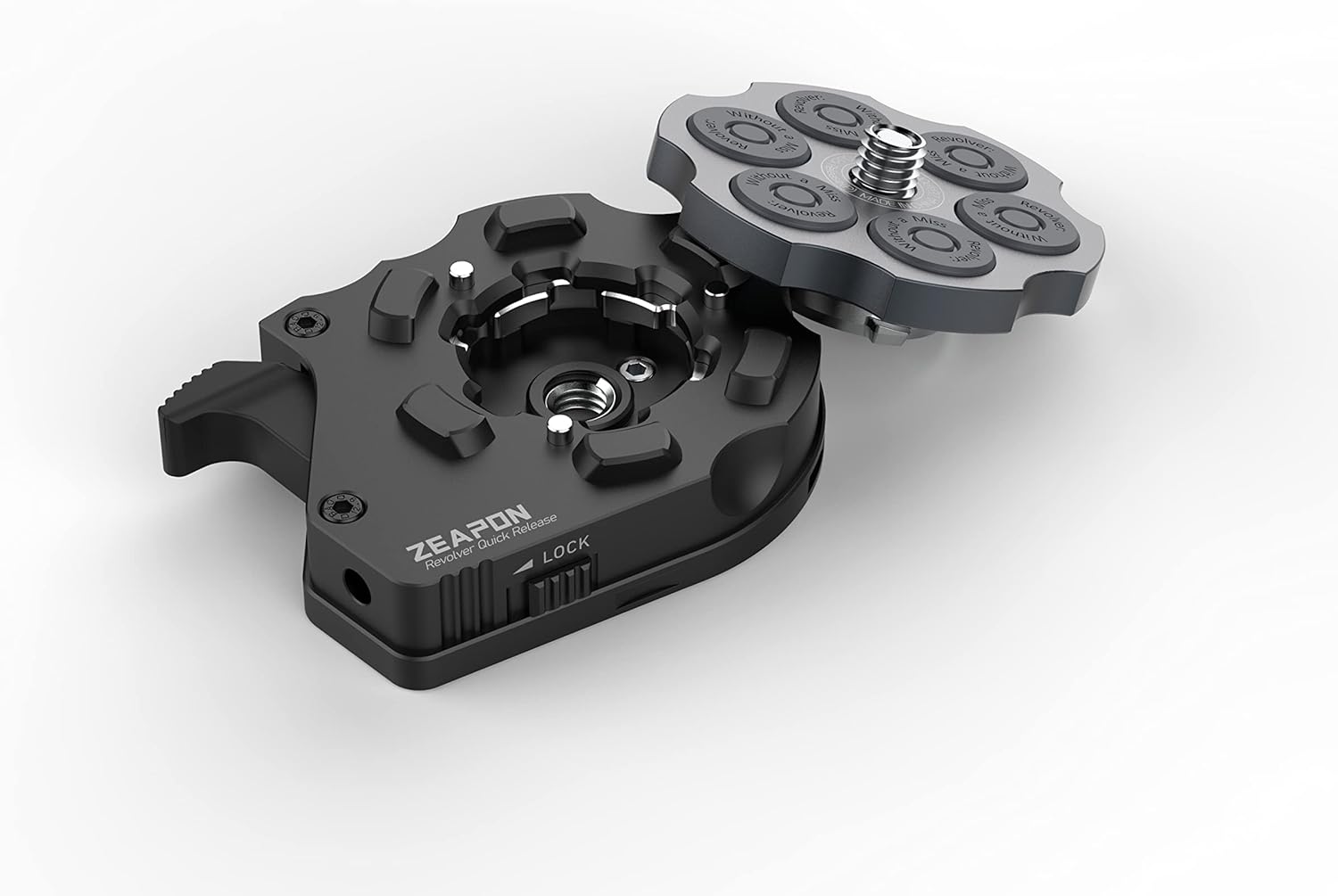 ZEAPON Revolver Quick Release Plate Camera DSLR Clamp Mounting Adapter Quick Setup Kit for Canon/Sony/Nikon Cameras, Zhiyun/DJI Stabilizers, Manfrotto Tripod, Anti-Unlock Safety Design