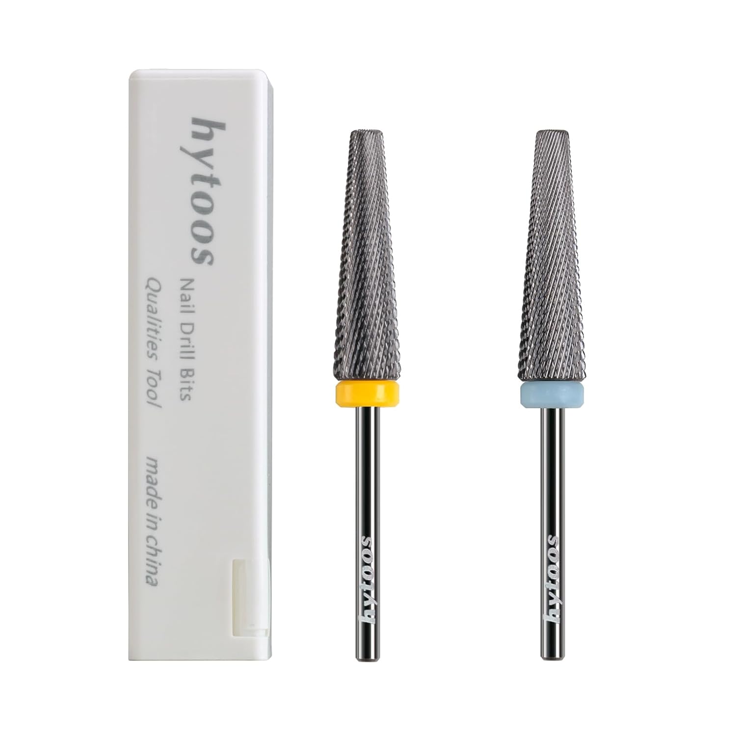 2Pcs Super Long 5 in 1 Nail Drill Bits, 24mm Cross Tapered Carbide Bit, 3/32" Two-way Drill Bits for Nails, Electric File Manicure Drills Accessories(2XF+XF)