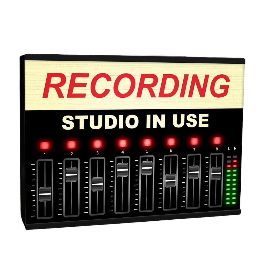 Echo Three Multi-Colored Light Box Room Sign Xl A4 Recording Studio | Light Up Retro Recording Studio Display | Illuminated Mix Desk Equalizer Design | Dj Recording Musician Gift Retro Neon Effect Signage Led Lighting Sign