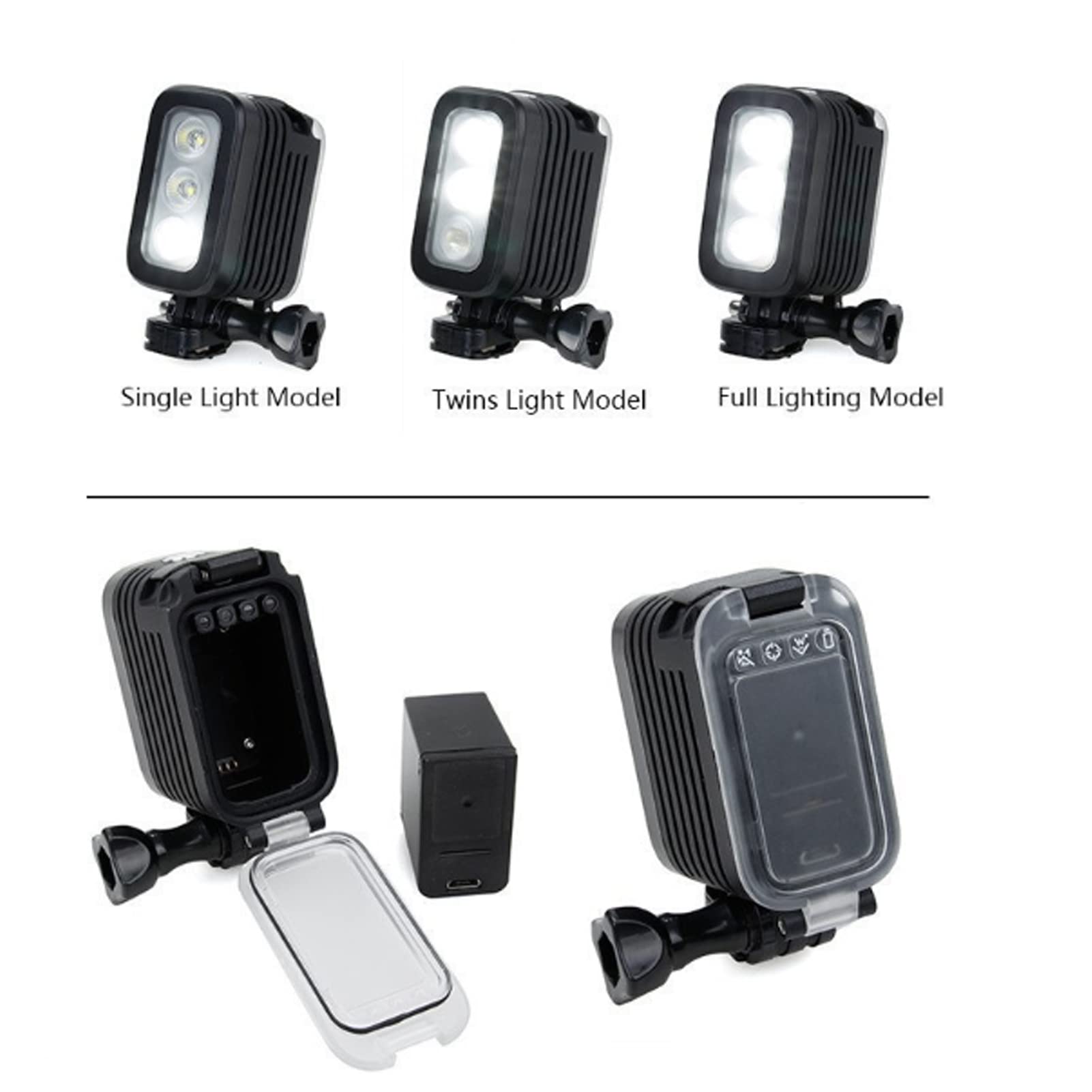 Unterwasser-Fülllicht, USB-Akku-LED-Video-Fülllicht-Action-Kamera Unterwasser-Tauchlampe für -Sportkamera