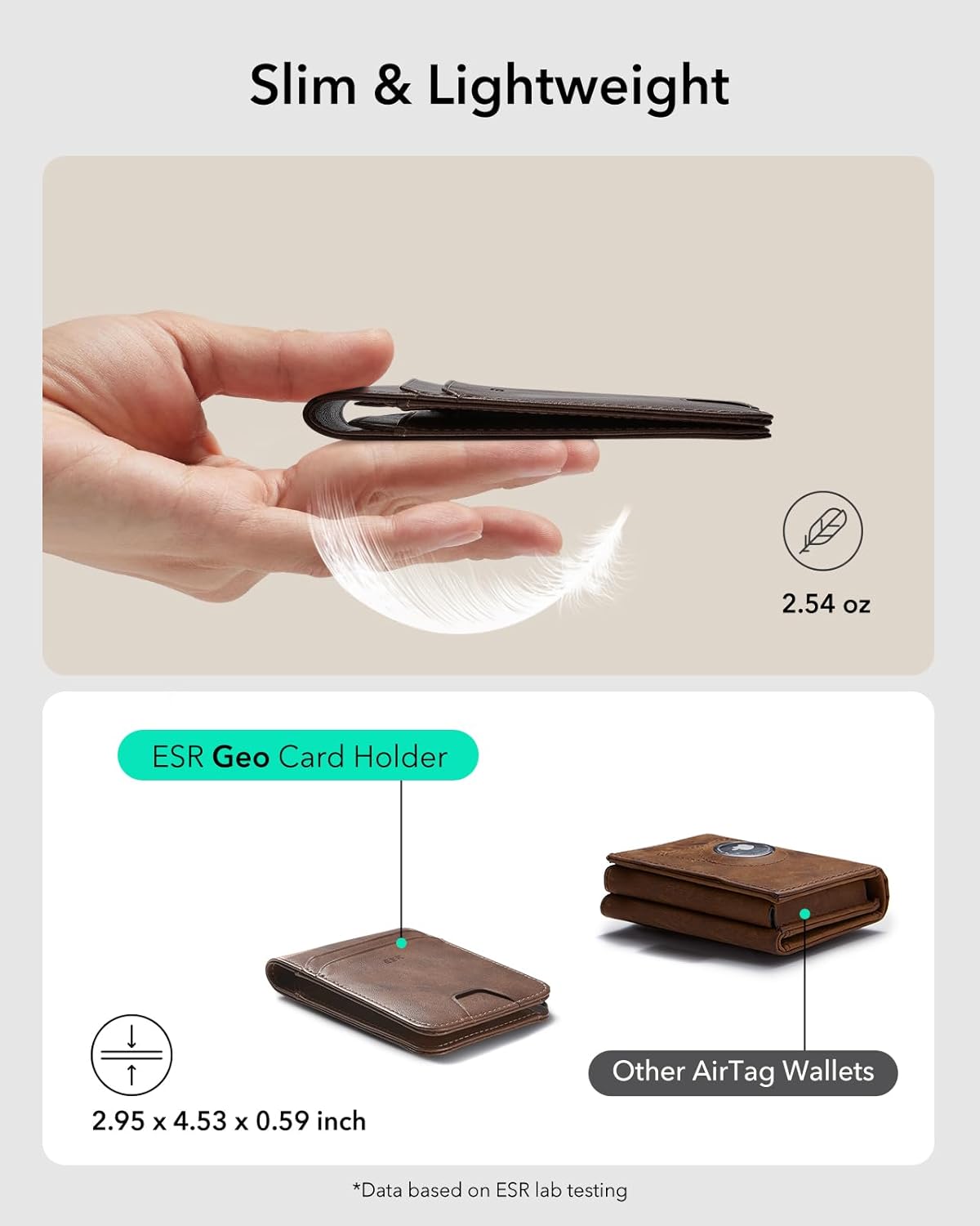 ESR Geo Wallet with Find My Functionality, RFID Blocking, Holds up to 11 Cards, Slim and Smart Wallet for Men, Replacement for AirTag Wallet Tracker(iOS Only, Not for Magsafe), Aged Leather - Image 4