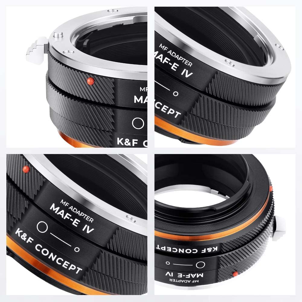 K&F CONCEPT Adapter do montażu obiektywu IV PRO MAF-NEX, ręczne ustawianie ostrości, kompatybilny z obiektywem Minolta AF/Sony Alpha A do korpusu aparatu SONY-E NEX z matującym lakierem
