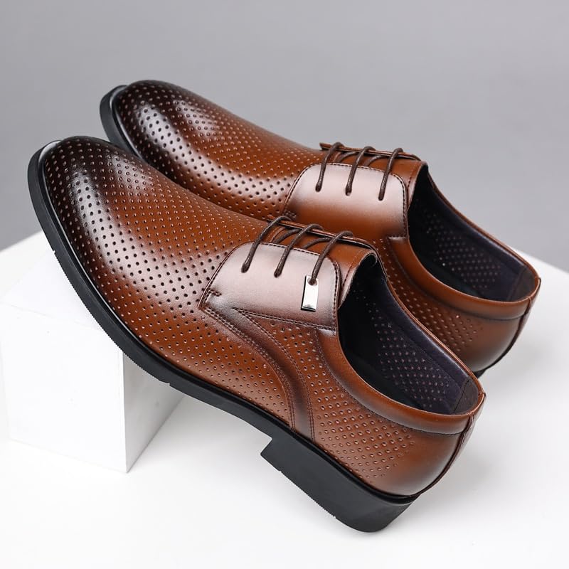Mens Comfort Oxfords Shoes Lace Up Retro Dress Shoes Oxford Shoes for Office Wear3