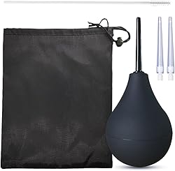 SKHAOVS 160ml Enemas Bulbo para hombres y mujeres Limpiador de Silicona con 2 x silicona Boquilla, Limpieza de Ducha de Silicona, Limpieza Recta, Diseño Antirreflujo, Bolsa Incluida