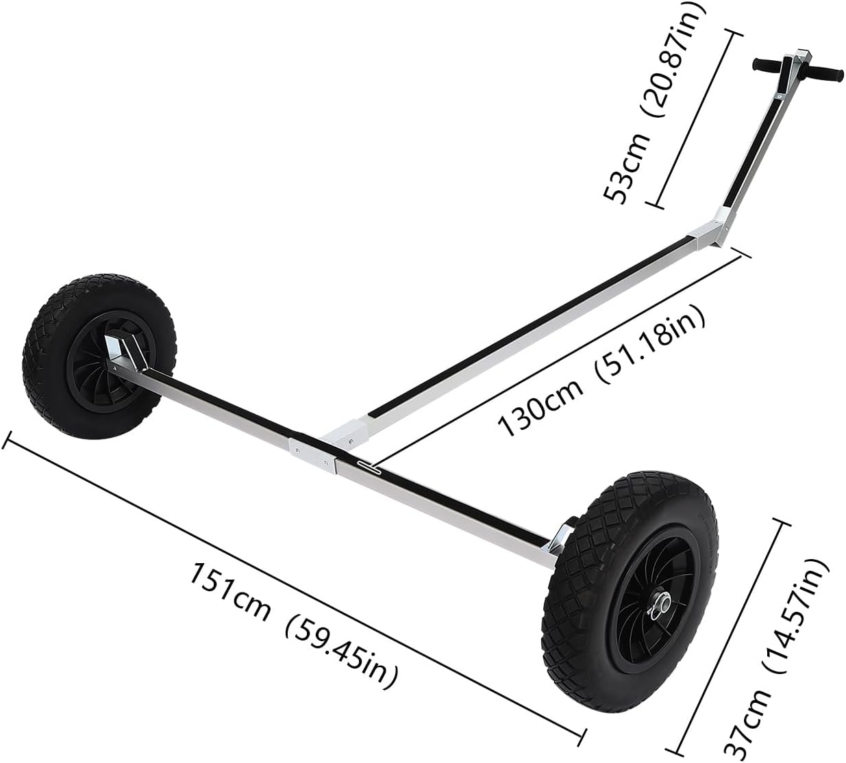 Sailboat Trailer, 88.18lbs Weight Capacity, Trolley for Small Boat, Aluminum Trailer Mover with Wheels&Lock Pins, Boat Trailer Dolly for Fishing Boats, Kayaks, Canoes Less Than 4.27 * 4.56ft