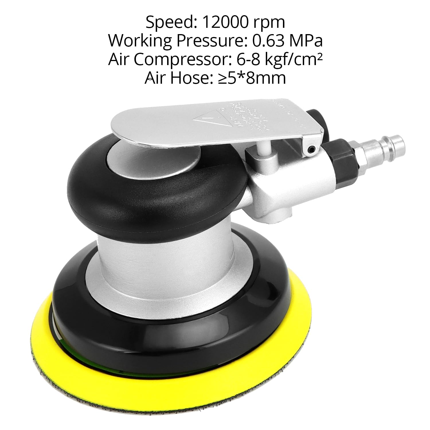 Levigatrice eccentrica ad aria compressa QWORK® 125 mm 12000 giri/min - lucidatrice pneumatica ad alte prestazioni per lucidare, levigare e levigare automobili