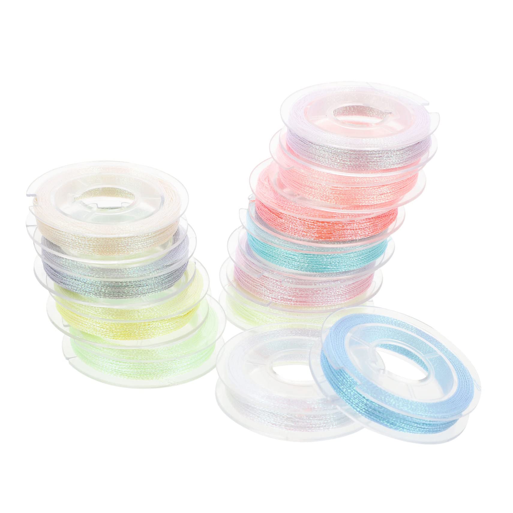 SHINEOFI 36 Rollos Luz de noche máquinas de bordar hilos de colores metalizados embroidery kit embroidery thread hilos de coser para manualidades hilos de coser prácticos hilo de poliester