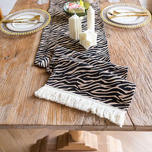 Chemin de table automne rustique noir curry 240 cm pour buffet et commode - 3