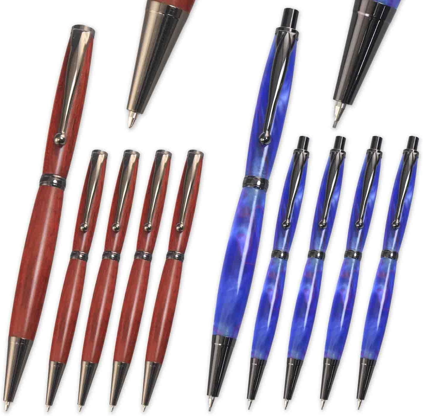 Fancy Pen and Pencil Kit Combo Set - Gun Metal, 10 Pack