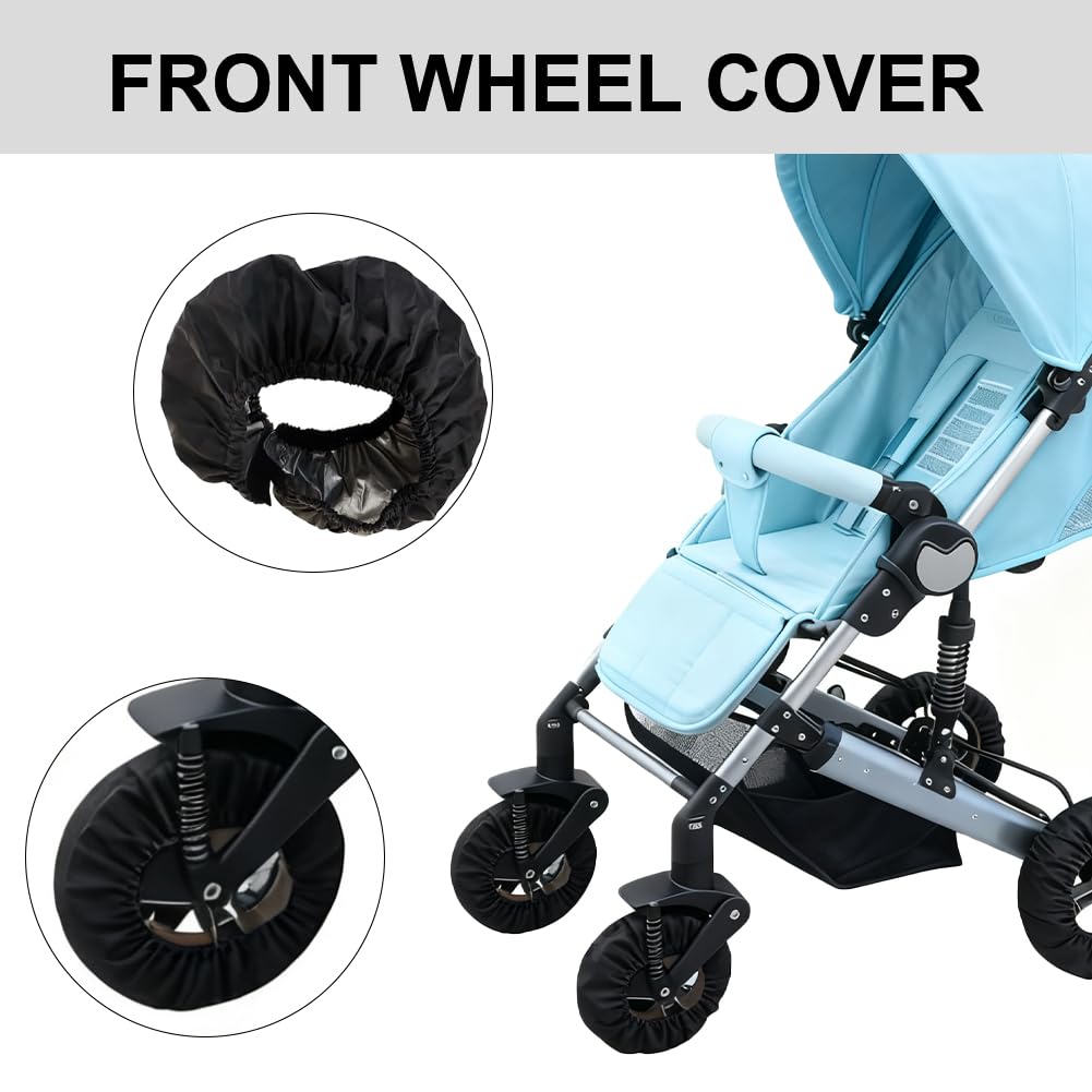 4PCS Stroller Wheel Covers, Baby Pram Protectors, Waterproof and Dustproof Wheel Chair Covers, Durable Protective Cover, 2 Sizes - Image 3