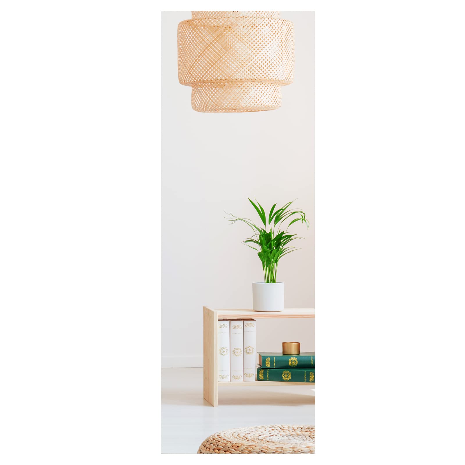 RELAX4LIFE Full Length Mirror, Wall Mounted/Floor Leaning Makeup Dressing Mirror, 110x38cm Frameless Lagre Long Wall Hanging Mirror for Living Room Bedroom Bathroom