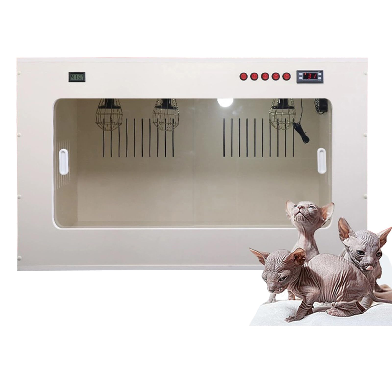 Couveuse pour chiots et chatons boîte incubateur chauffant pour animaux 80x50x50cm