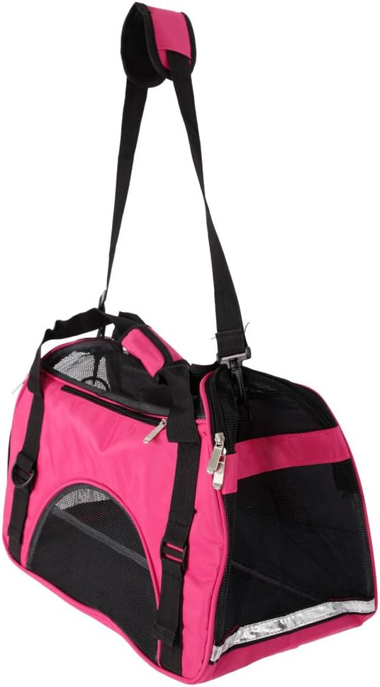 Thxbyebye Hollow-Out Portable Breathable Waterproof Pet Handbag Rose Red S