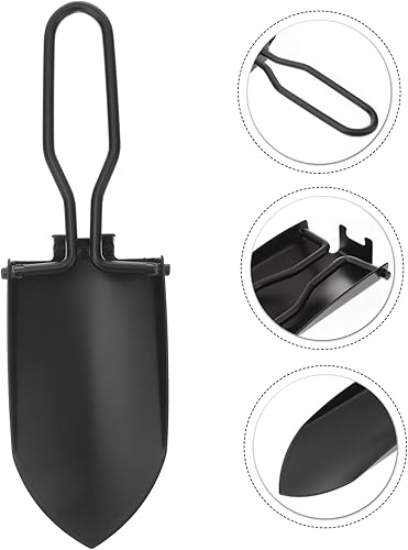 Miniatura 4 de Mini paleta de jardín plegable de acero inoxidable, mini palas, práctica pala de camping para jardinería viene con bolsa de almacenamiento