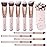 Kabuki Makeup Brush Set - Foundation Powder Blush Concealer Contour Brushes - Perfect for Liquid, Cream or Mineral Products - 10 Pc Collection with Premium Synthetic Bristles for Eye and Face Cosmetic