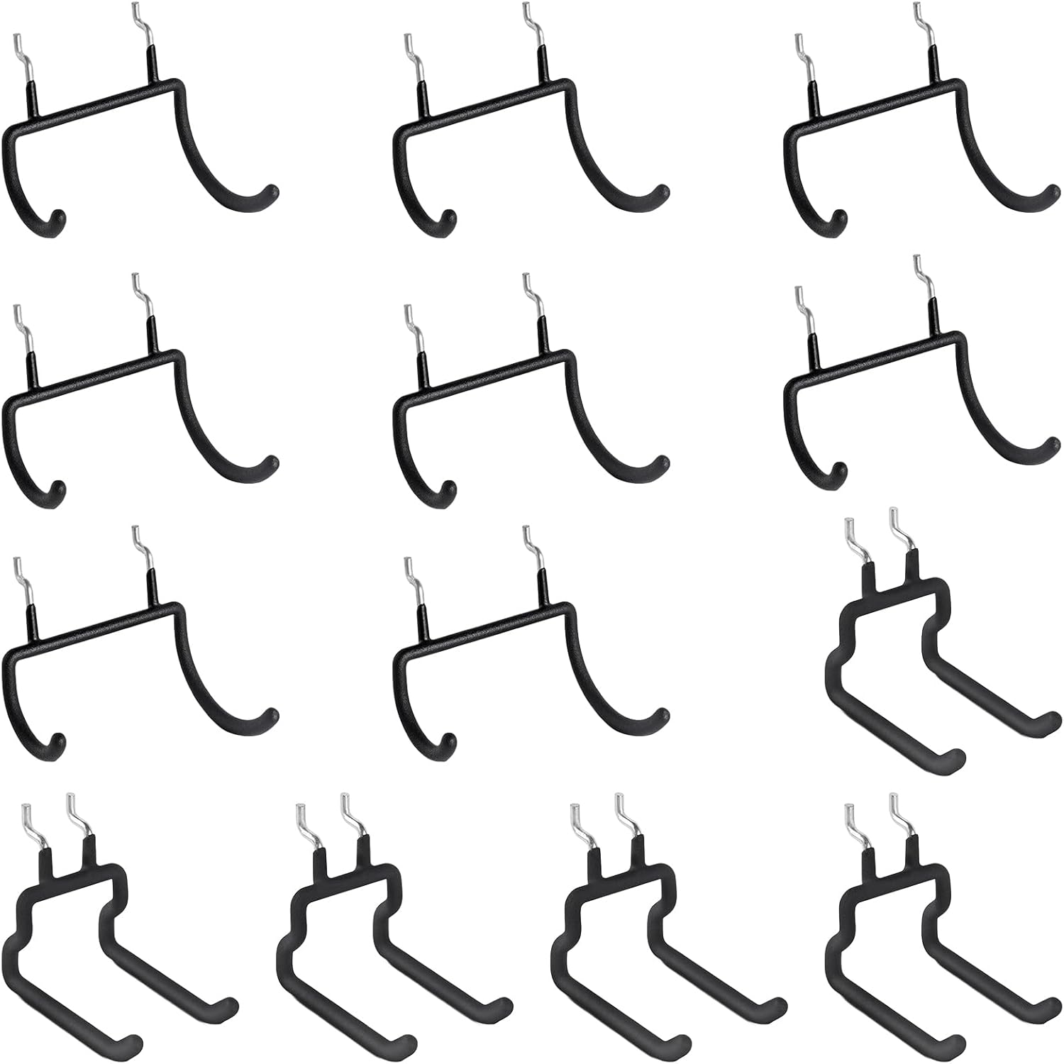 LIGHT DUST Utility Heavy Duty Pegboard Hooks - 13 Pack Peg Board Accessories for Hanging Tools Fit 1/4" Peg Holes - Pegboard Organizer Large Tool Holders for Garage Workshop Shed