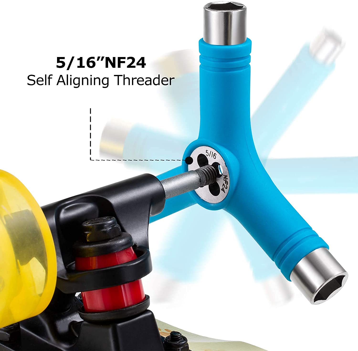 Namvo Skate Tools Matériel Outil pour Skateboard Clé Anglais, Skateboard Y-Tool pour Montage, Démontage, Réparation et Remplacement d'Accessoires
