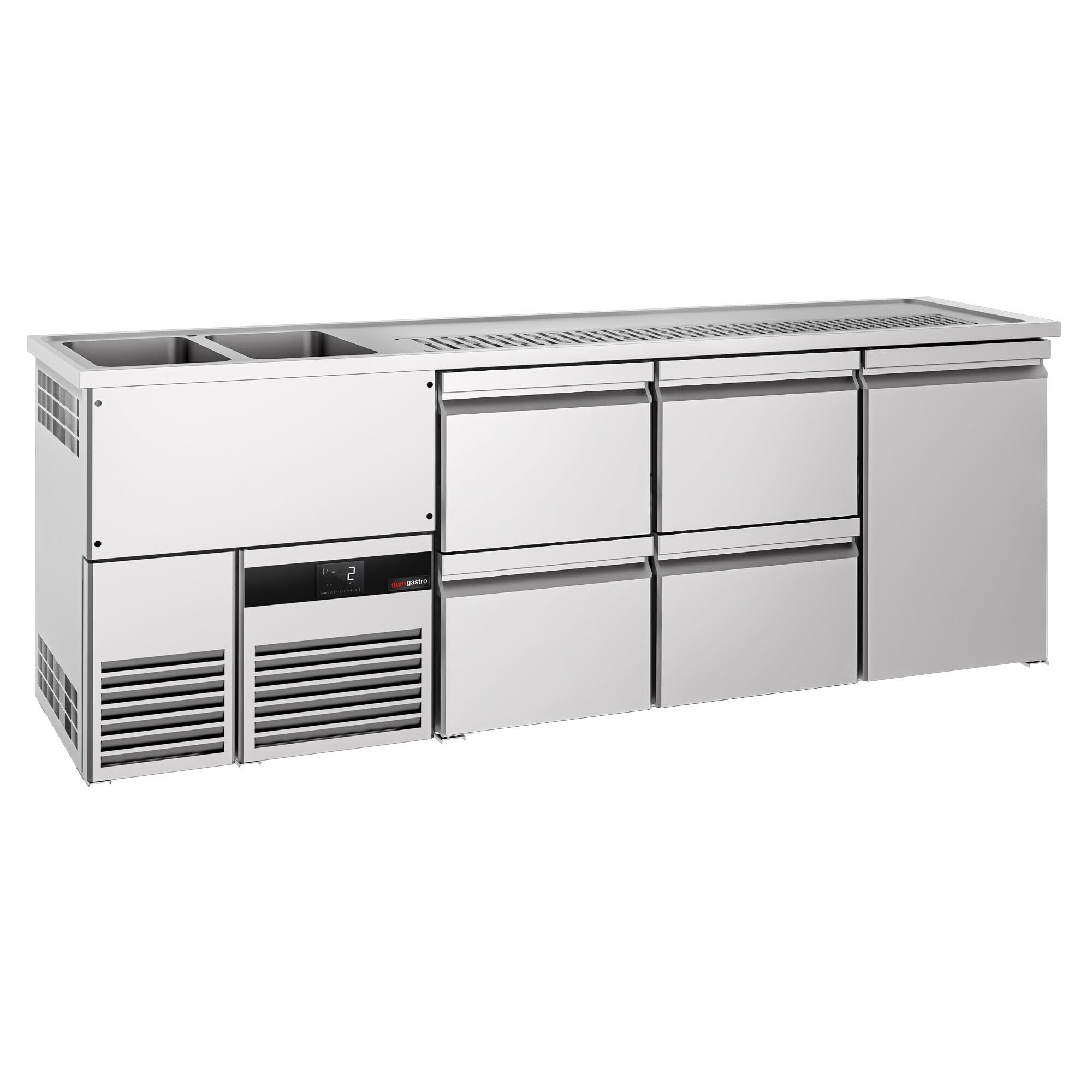 GGM Gastro Biertheke Premium 2500x700mm 1 Tür 4 Schubladen