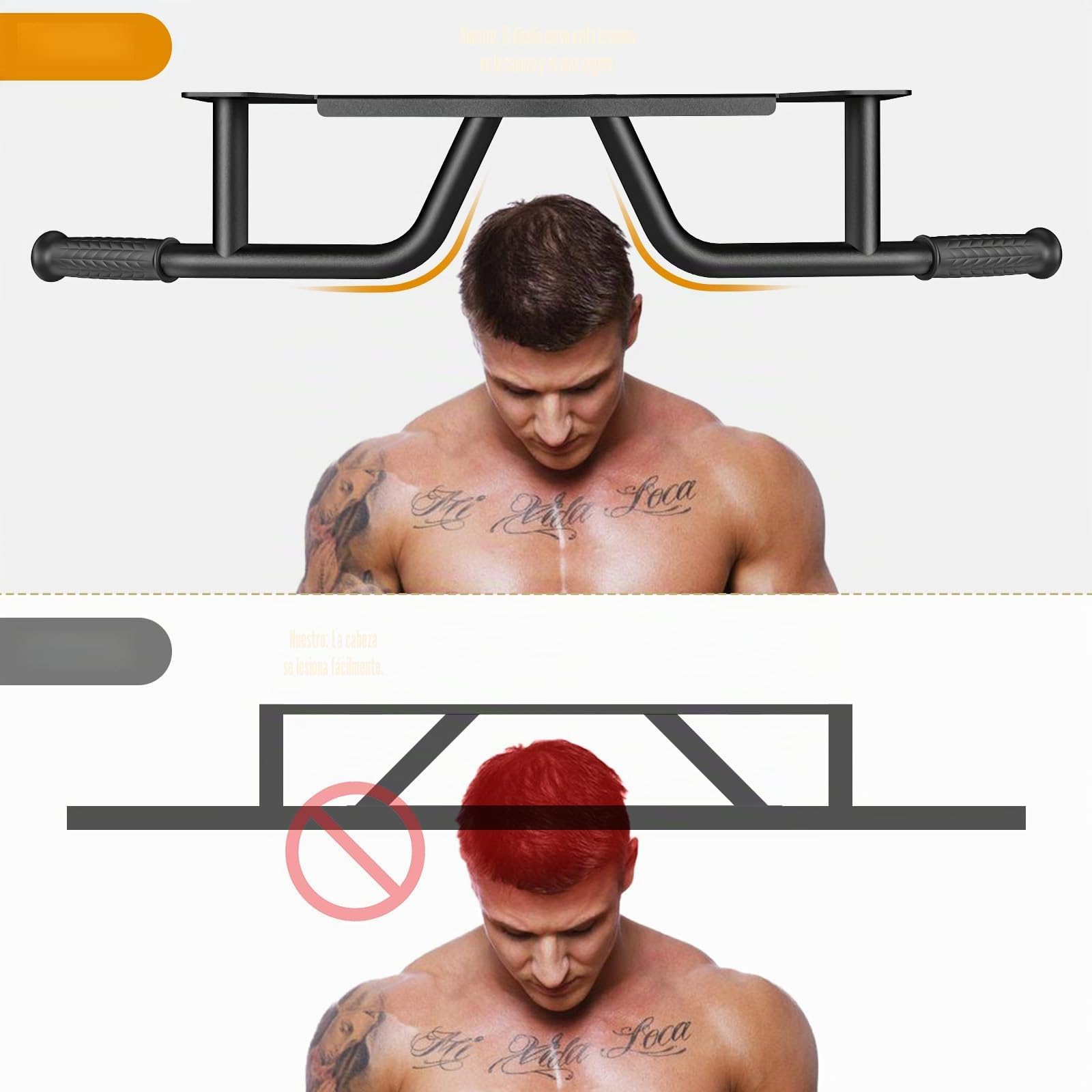 Kipika Pull Up Bar for Doorway Wall Mounted Multi-Grip Strength Bar with Resistance Band Hooks | Heavy-Duty Multifunctional Chin Up Bar for Home Gym Workout | 39-Inch Wide 600 Lbs Capacity