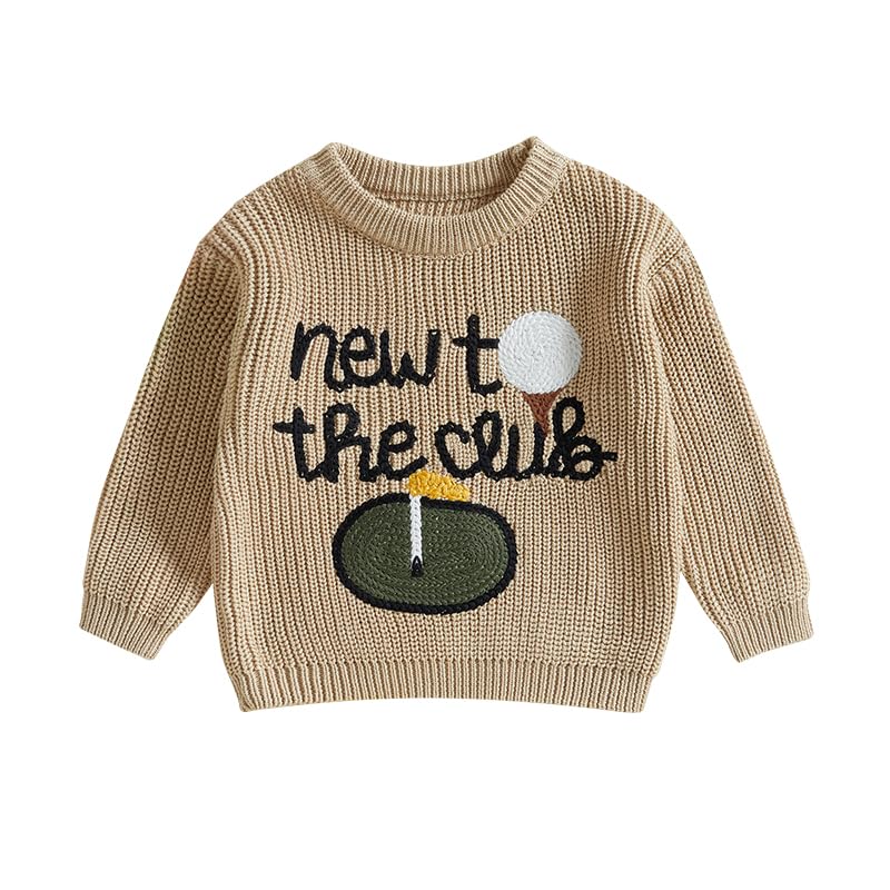 Toddler Baby Boy Girl Golf Outfits New to The Club Knit Pullover Sweater Infant Fall Winter Clothes