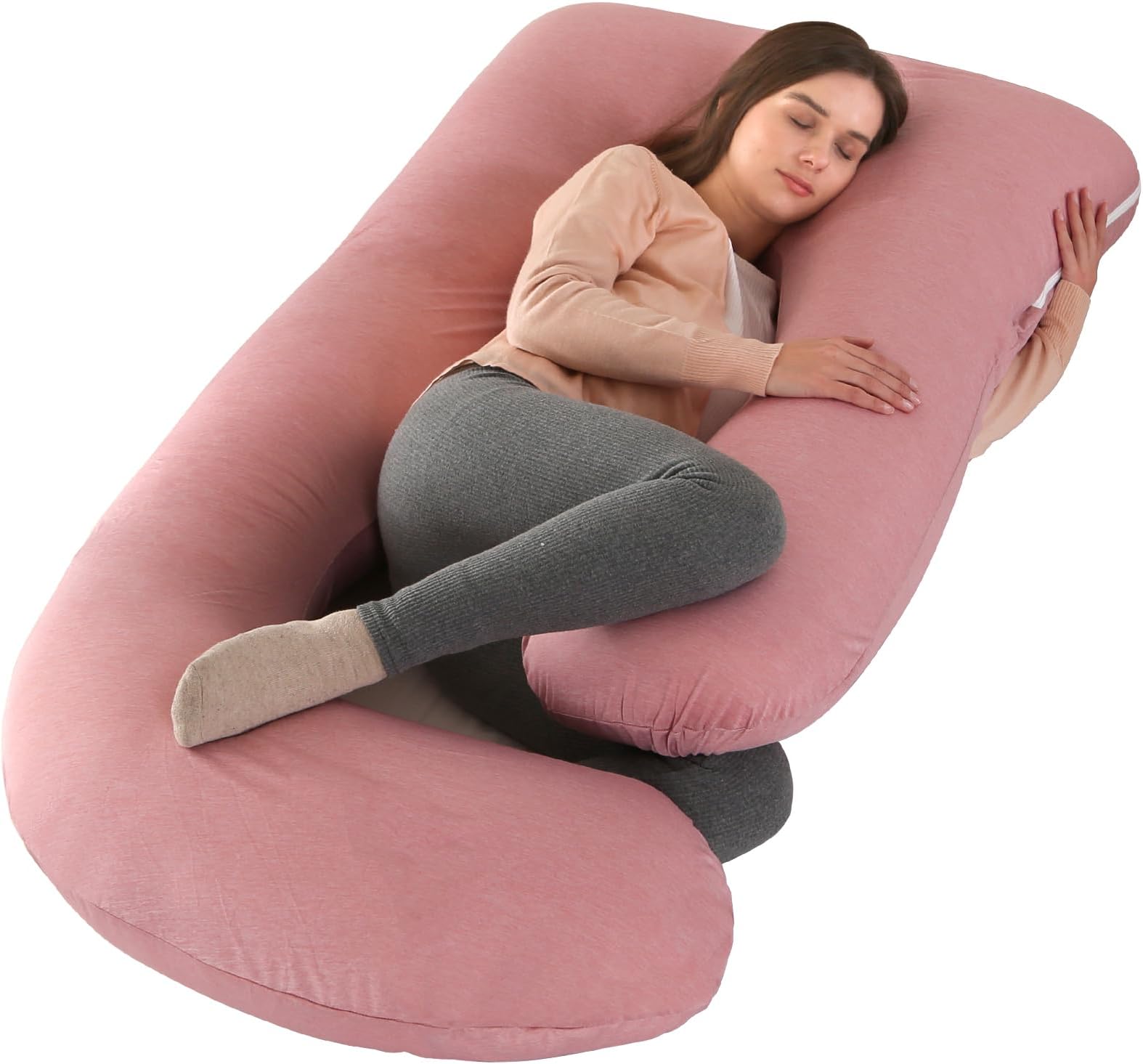 BATTOP Pregnancy Pillow for Sleeping,Maternity Pillow with Cooling Removable Cover,Support for Back,Legs,Belly,HIPS for Pregnant Women,Body Pillows for Adults,Pregnancy Must Haves